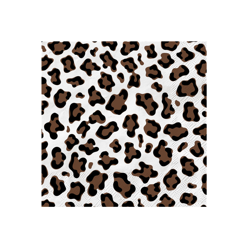 SERVIETTE PAPIER - LEOPARD MARRON