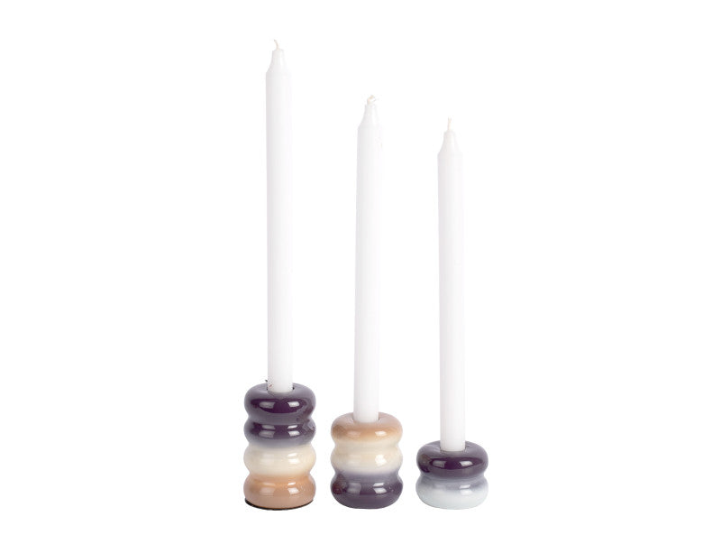 SET DE 3 BOUGEOIRS - BORDEAUX