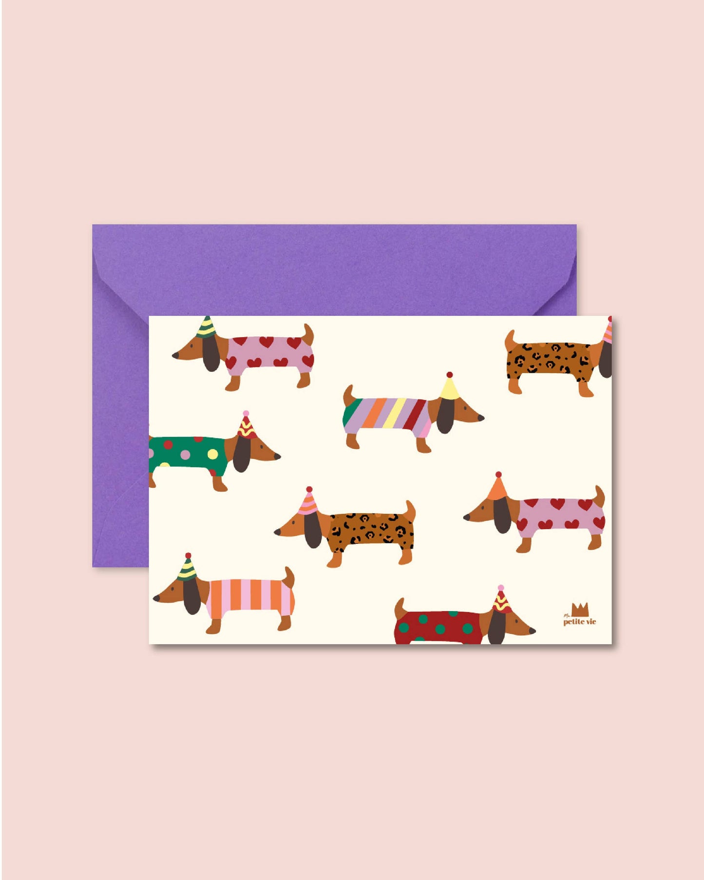 Carte "Anniversaire" - Teckel Birthday (avec enveloppe)