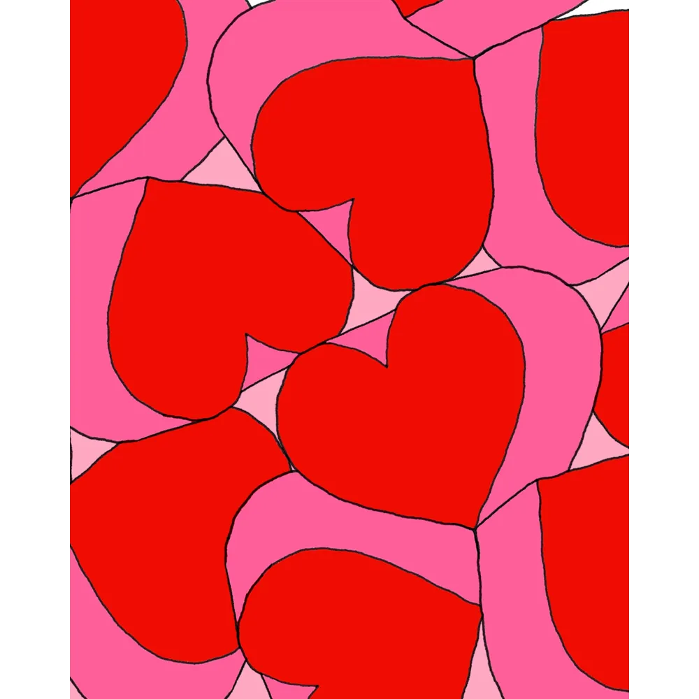 EVENTAIL BOIS/TOILE - COEURS