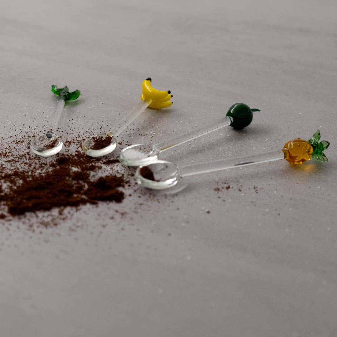 SET 4 CUILLIERES - BANANE, ANANAS, CACTUS, POMME