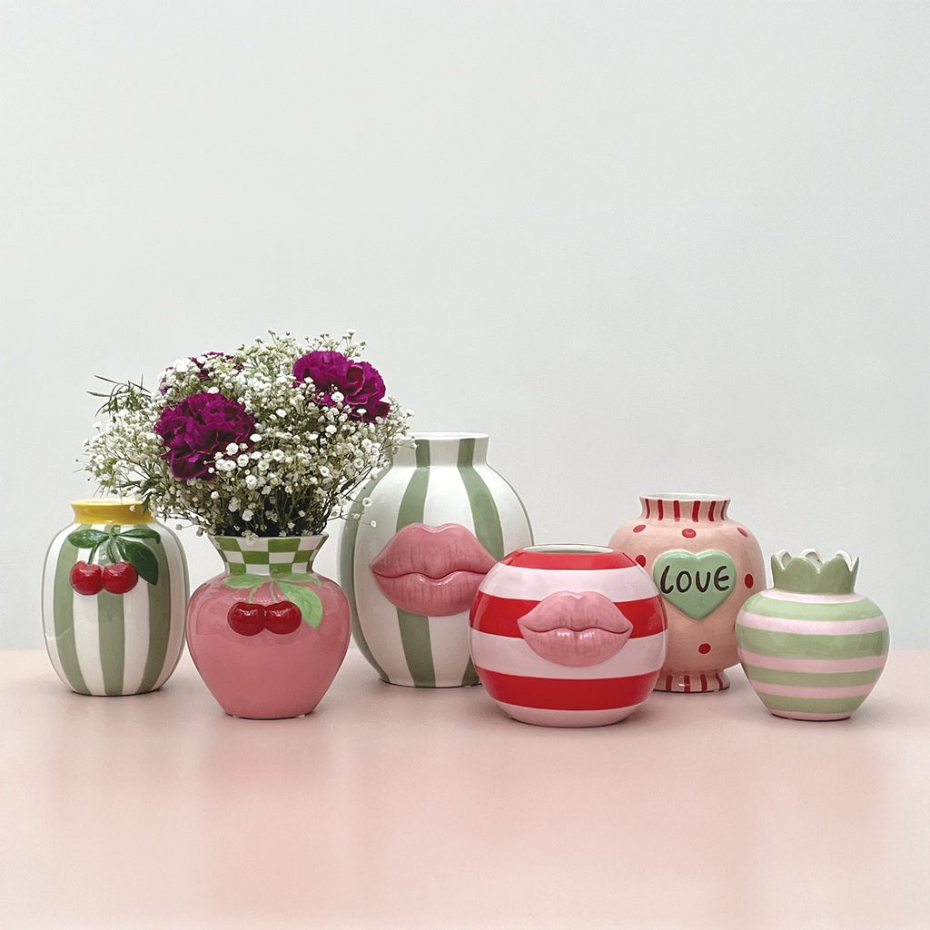VASE CERISE - VERT