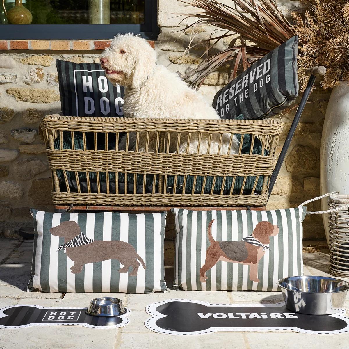 COUSSIN VELOURS BEAGLE STRIPES - 40X60CM