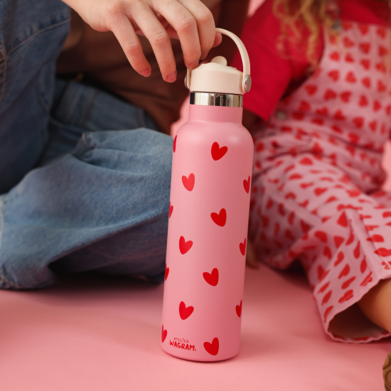 GOURDE ROSE COEURS ROUGE - 600ML
