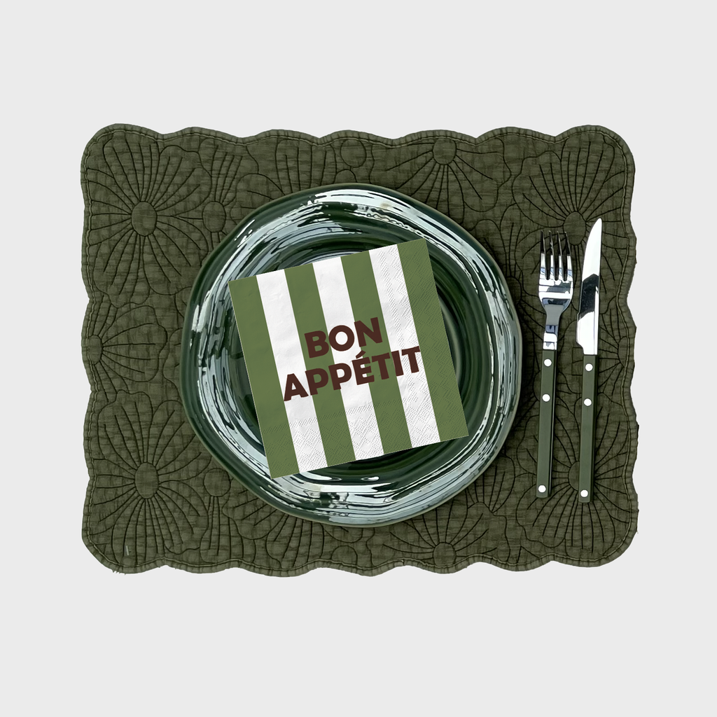SERVIETTE PAPIER - BON APPETIT KAKI