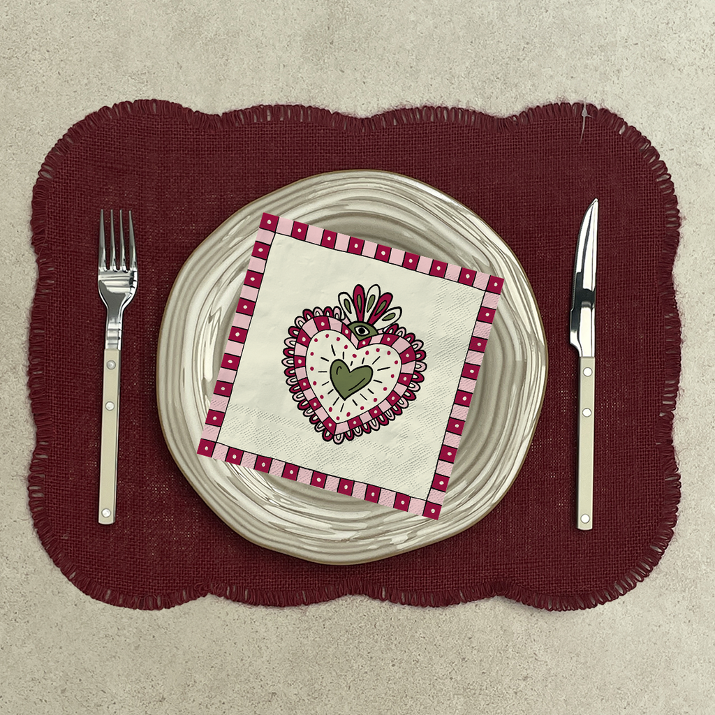 SERVIETTE PAPIER - EX-VOTO ROSE