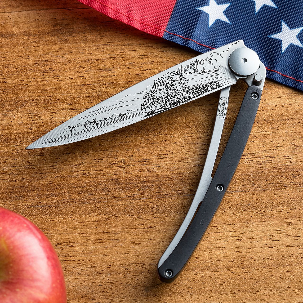 COUTEAU DE POCHE 37GR DEEJO EBENE - AMERICAN TRUCK