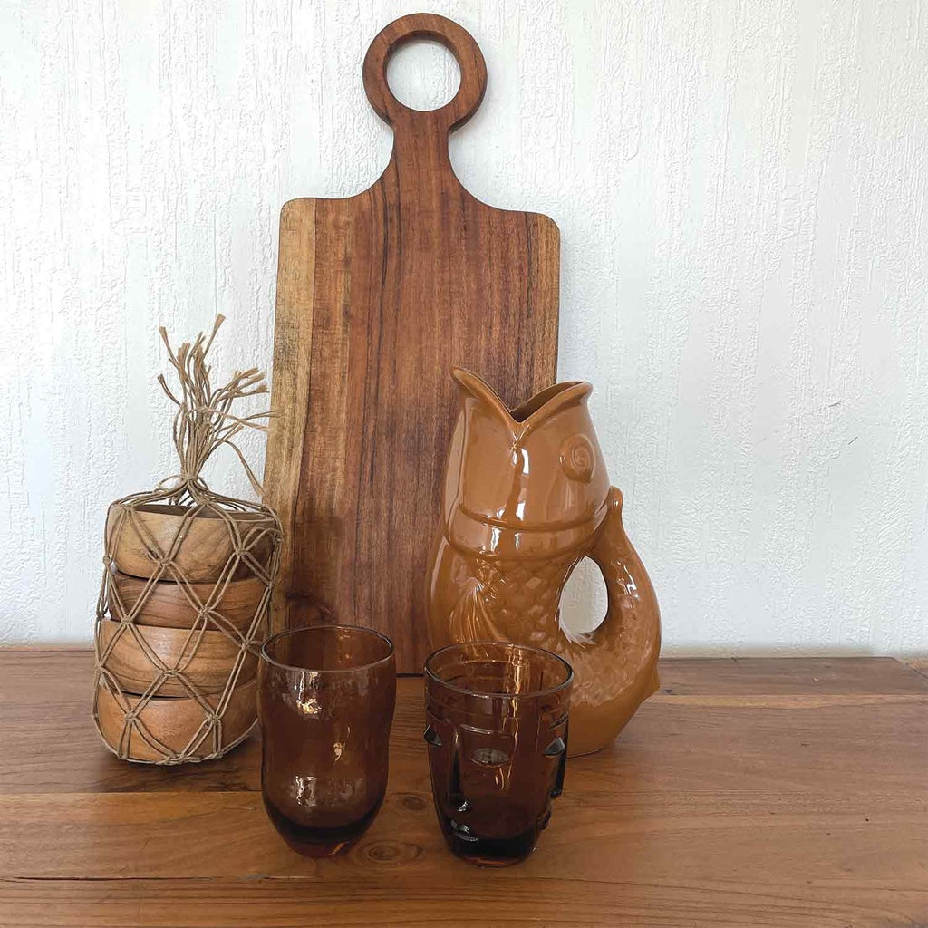 VASE POISSON - MARRON