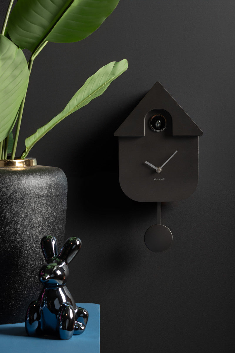 HORLOGE COUCOU - GRIS METALISE
