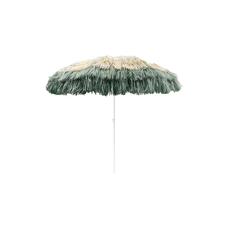 Parasol Pôdevache inclinable à franges - Raphia 200cm