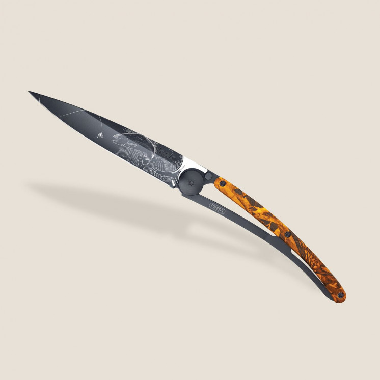 Couteau Deejo - Camo Orange /  truite