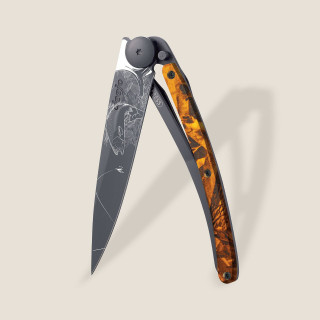 Couteau Deejo - Camo Orange /  truite