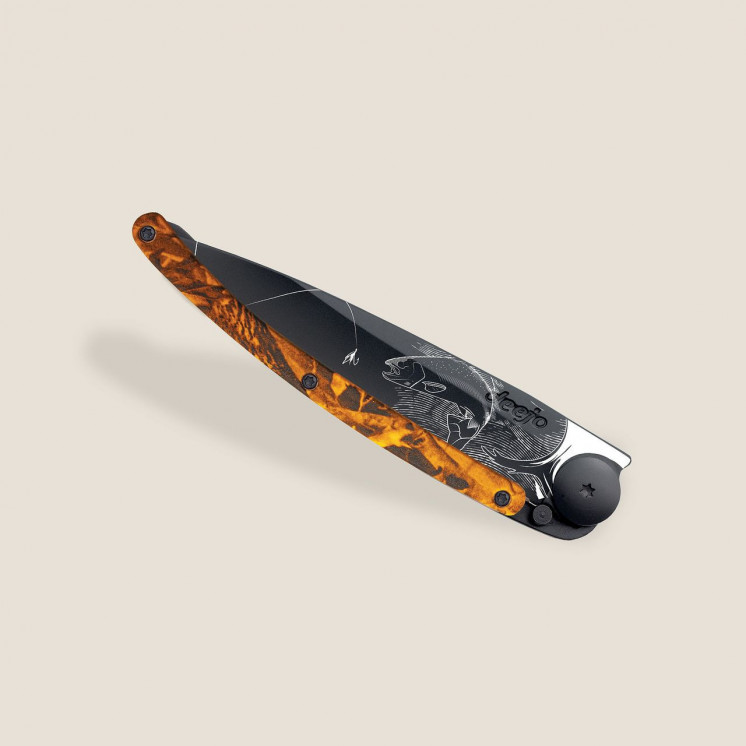 Couteau Deejo - Camo Orange /  truite