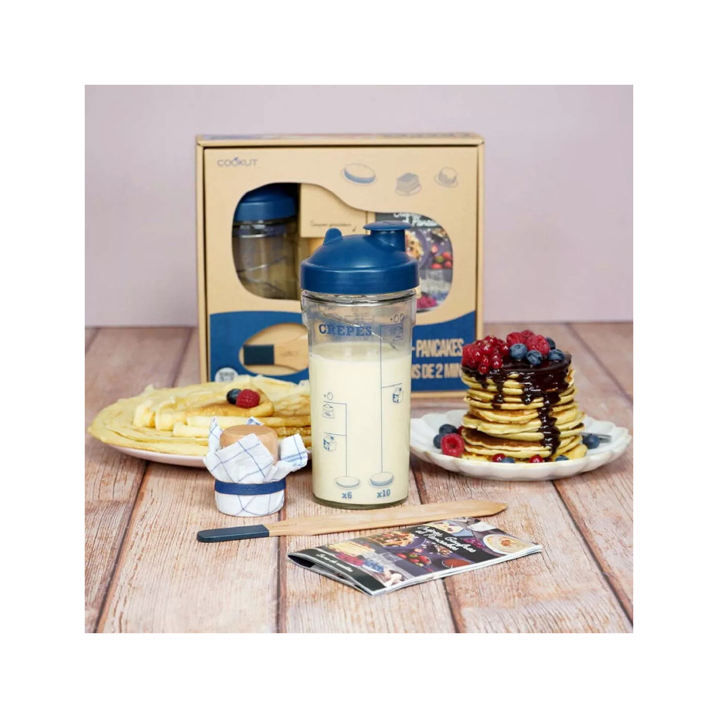 Coffret shaker à crêpes, pancakes et gaufres