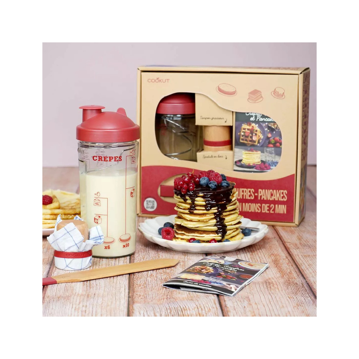 Coffret shaker à crêpes, pancakes et gaufres