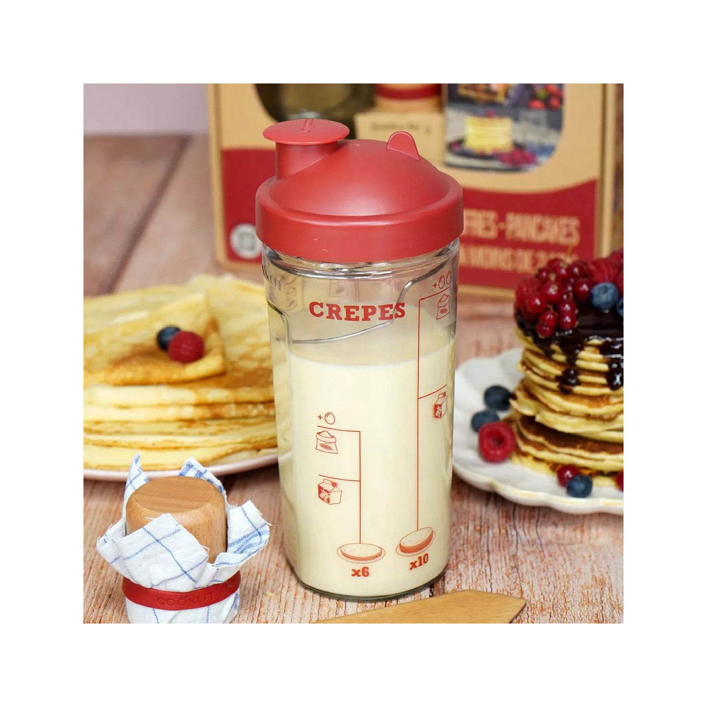 Coffret shaker à crêpes, pancakes et gaufres