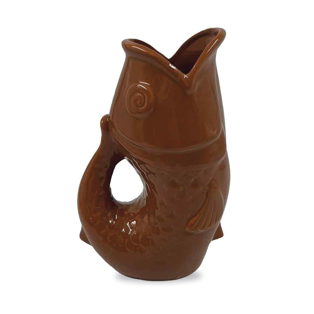 VASE POISSON - MARRON