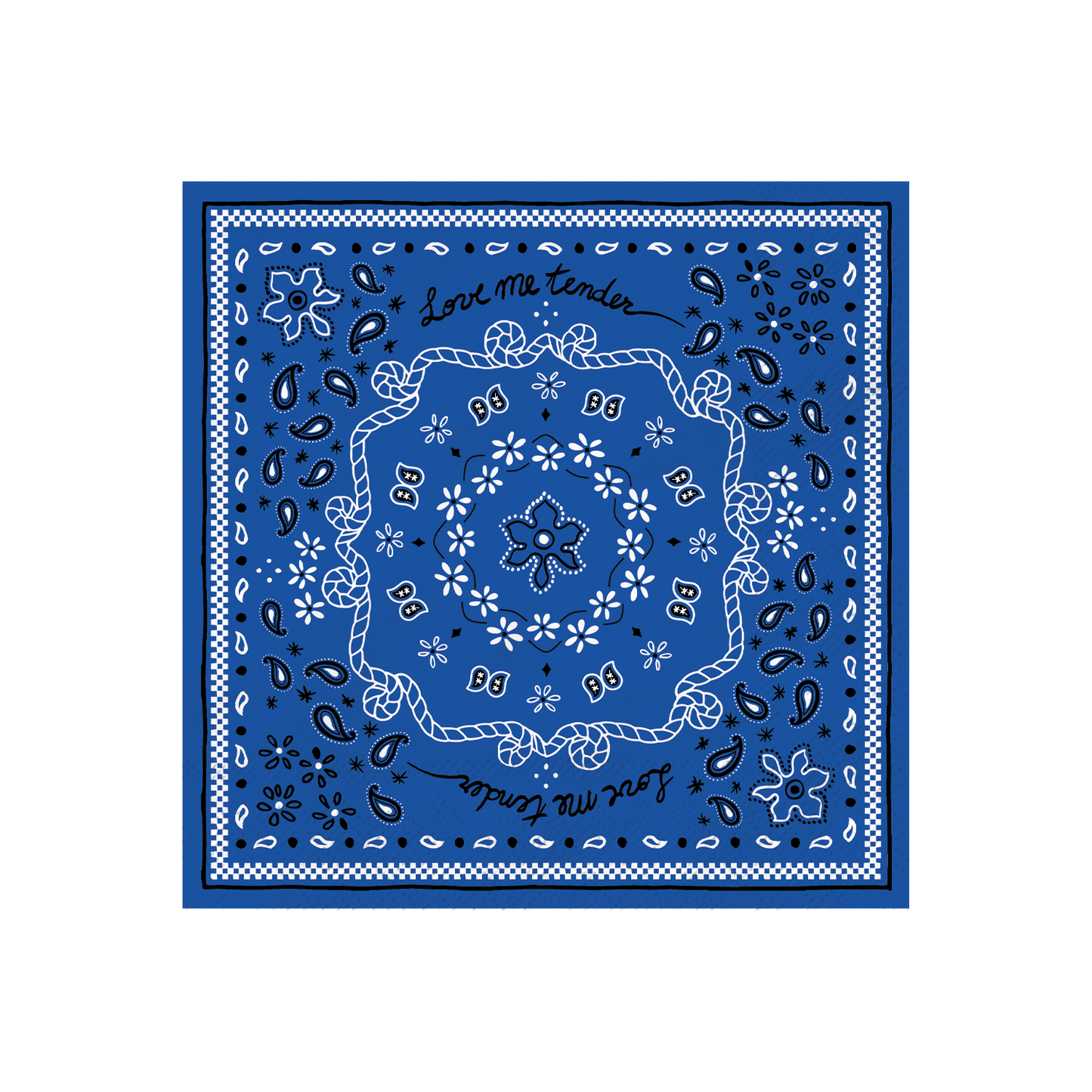 SERVIETTES PAPIER BANDANA - BLEU MAJORELLE