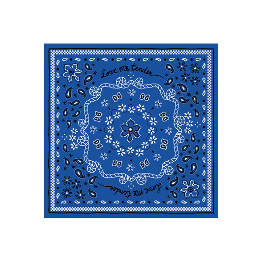 SERVIETTES PAPIER BANDANA - BLEU MAJORELLE
