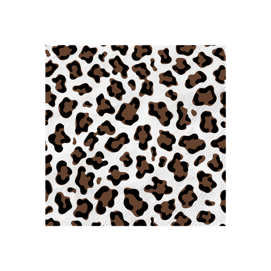 SERVIETTE PAPIER - LEOPARD MARRON