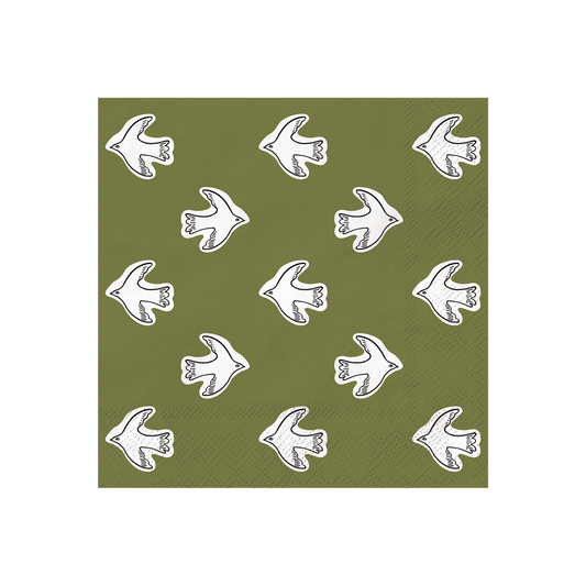 SERVIETTE PAPIER - OISEAUX KAKI