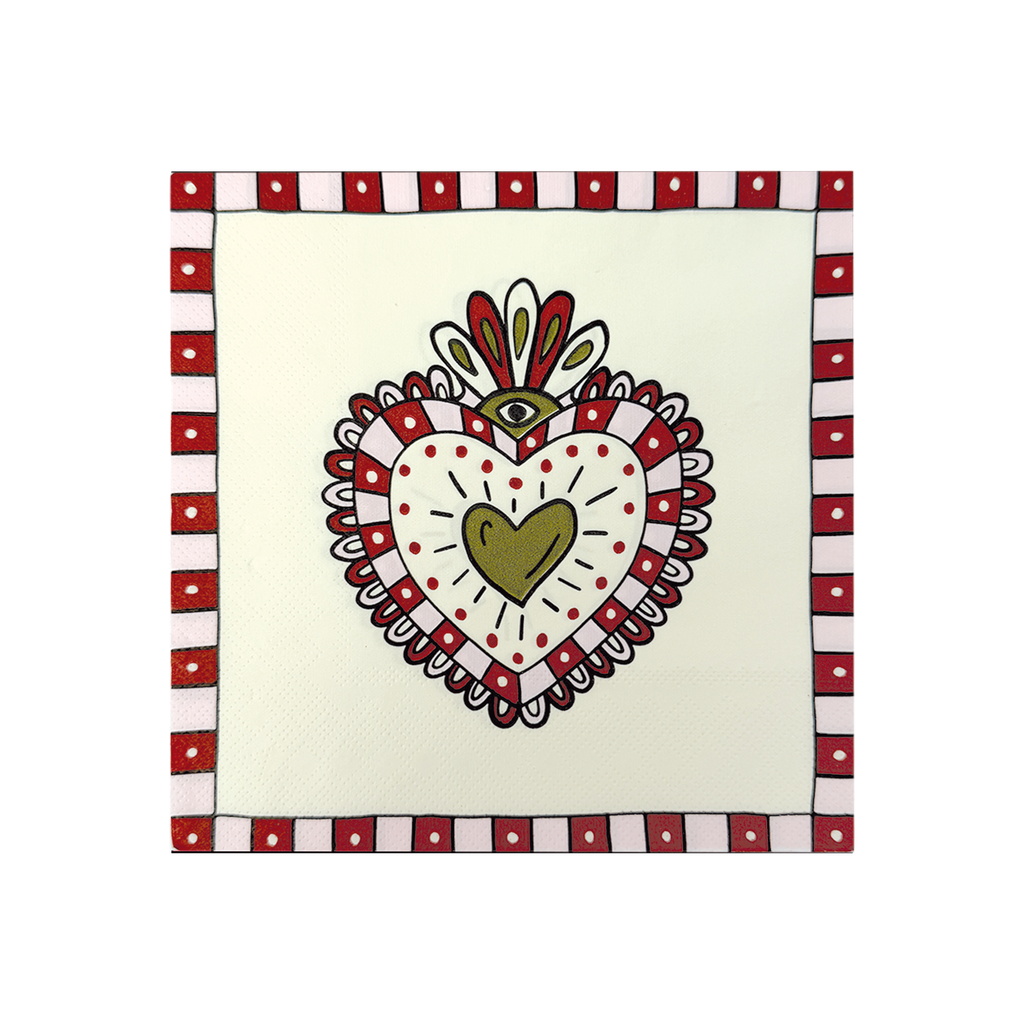 SERVIETTE PAPIER - EX-VOTO ROSE