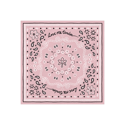SERVIETTES PAPIER BANDANA - ROSE CLAIR