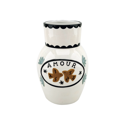 VASE AMOUR OISEAUX - BLEU