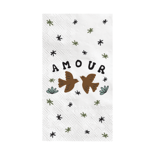 SERVIETTE PAPIER - AMOUR OISEAUX