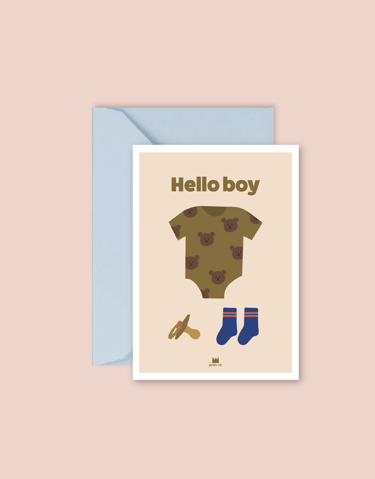 Carte "Famille" : Hello Boy (avec enveloppe)