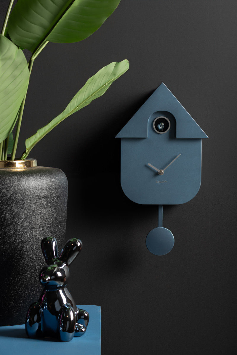 HORLOGE COUCOU - BLEU METALISE