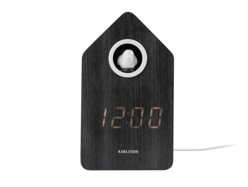 REVEIL LED COUCOU - EFFET BOIS NOIR