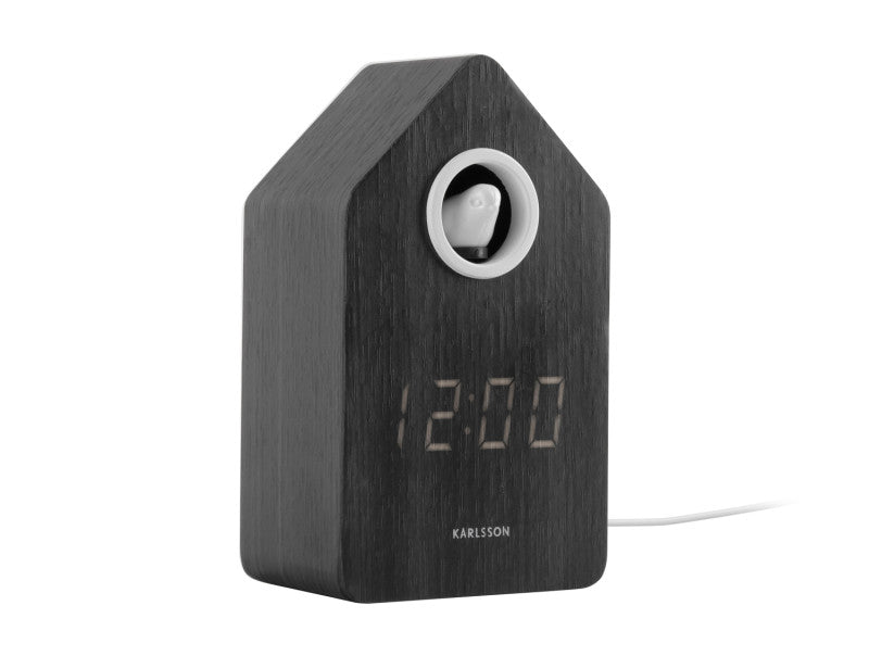 REVEIL LED COUCOU - EFFET BOIS NOIR
