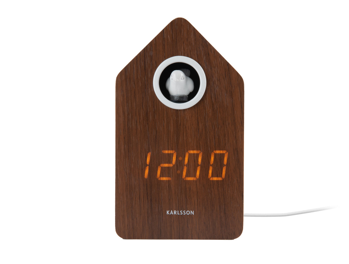 REVEIL LED COUCOU - EFFET BOIS FONCE
