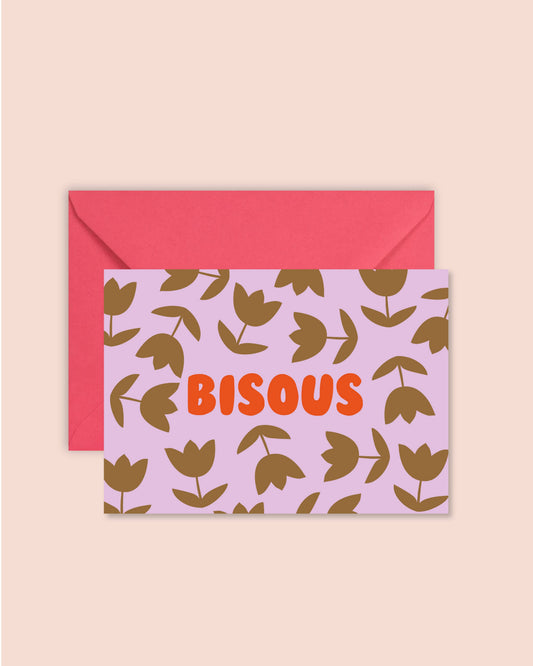 Carte "Love" - Bisous (avec enveloppe)