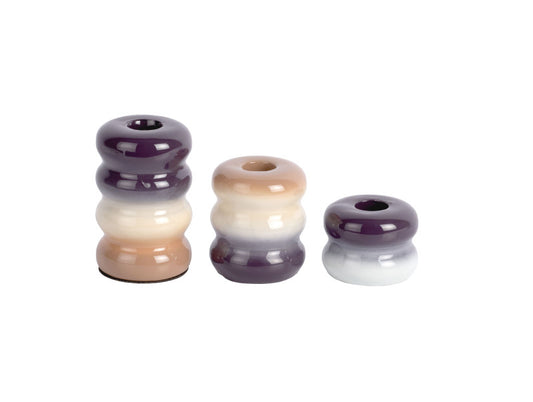 SET DE 3 BOUGEOIRS - BORDEAUX