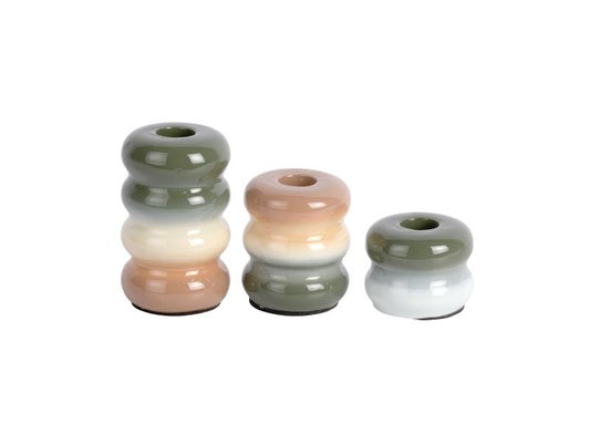 SET DE 3 BOUGEOIRS - VERT