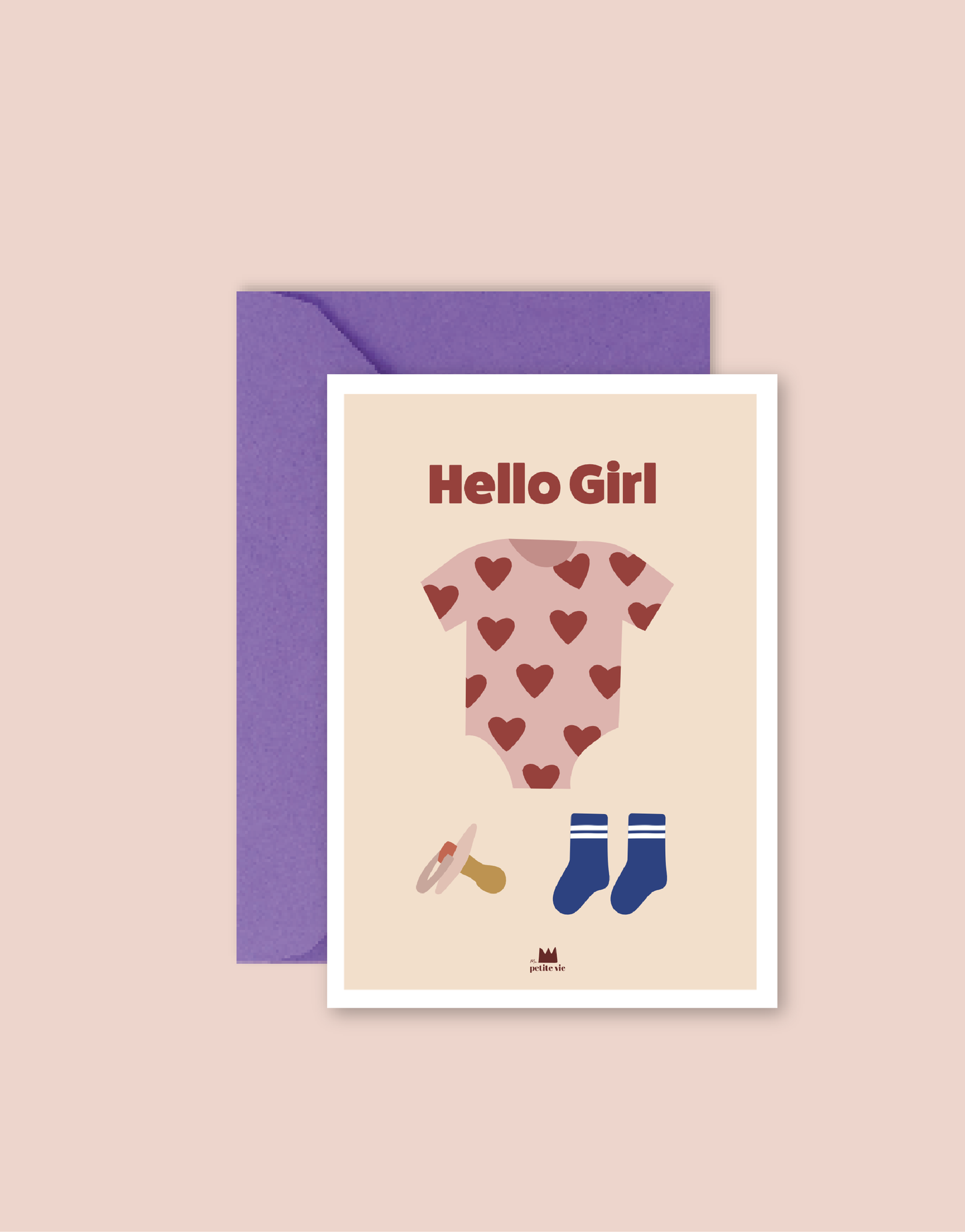Carte "Famille" : Hello Girl (avec enveloppe)