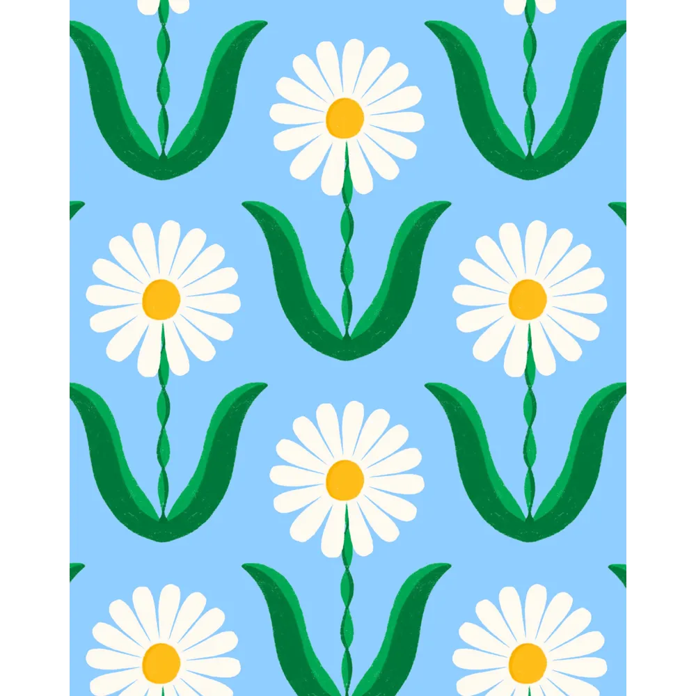 EVENTAIL BOIS/TOILE - FLEURS DAISY