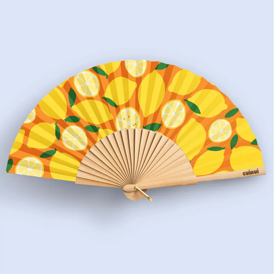 EVENTAIL BOIS/TOILE - CITRONS