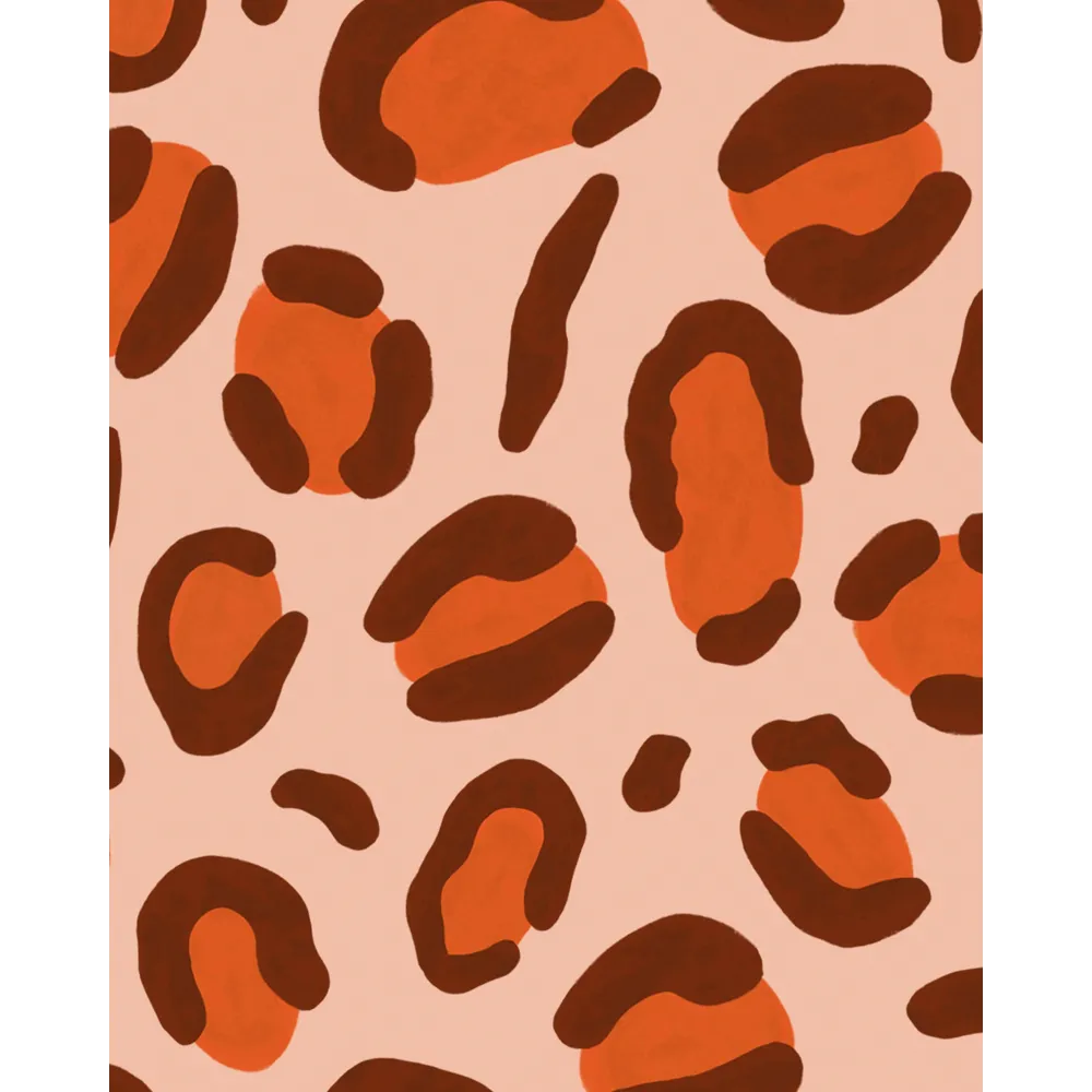 EVENTAIL BOIS/TOILE - LEOPARD CLAIR