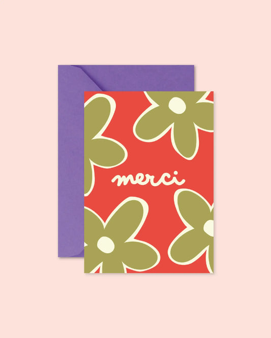 Carte lifestyle - Merci fleur (avec enveloppe)