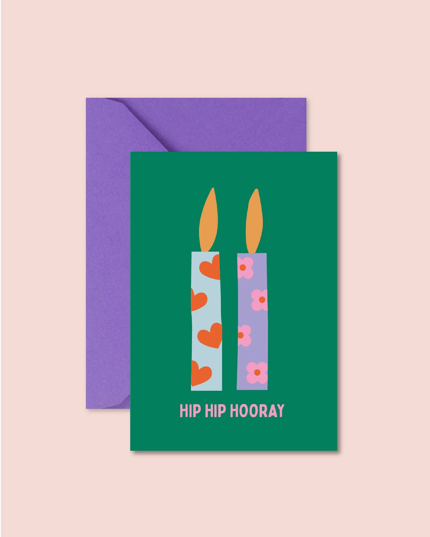 Carte "Anniversaire" - Hip Hip Hooray  (avec enveloppe)