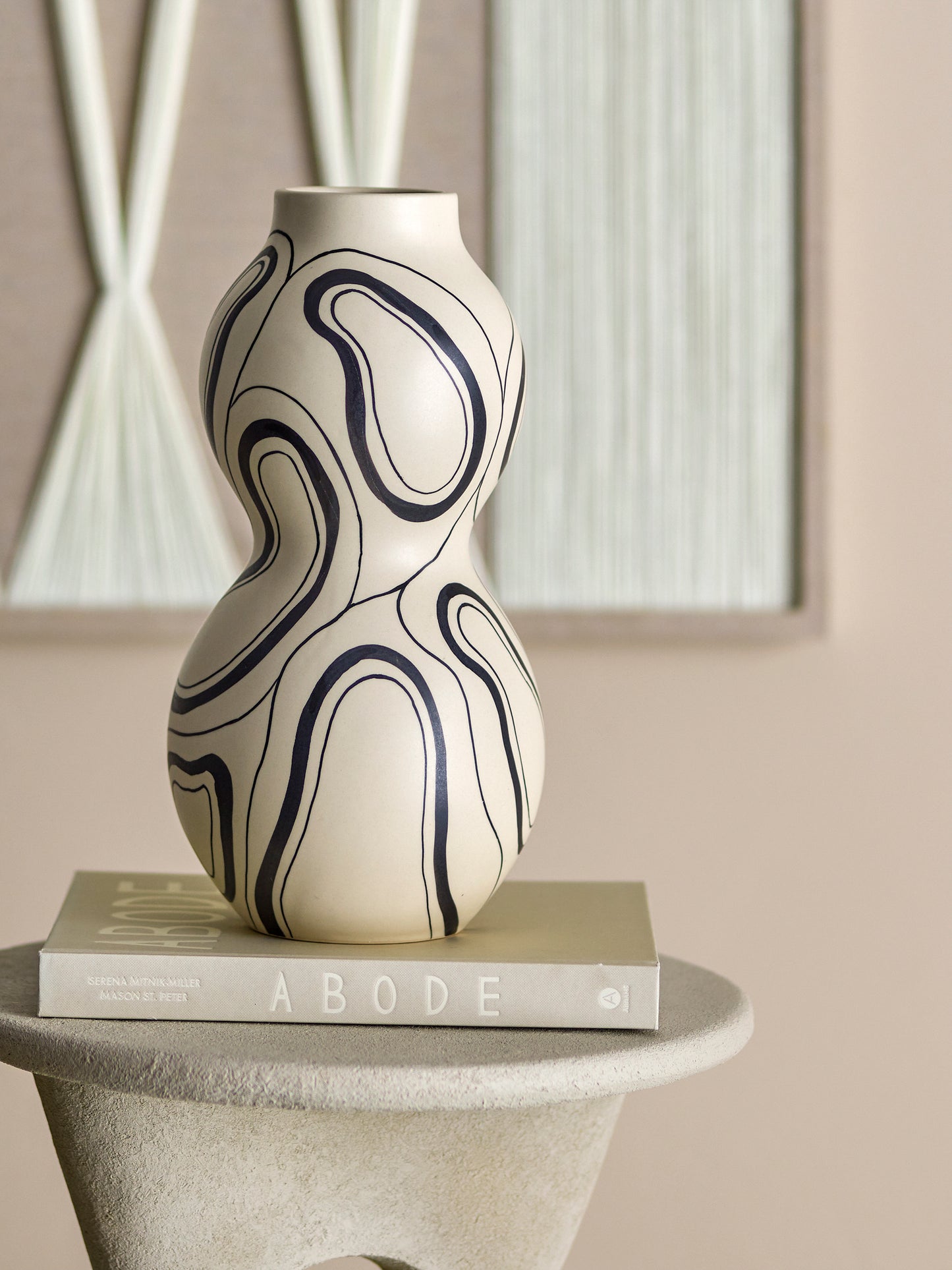 VASE NICOLA GRES - NOIR