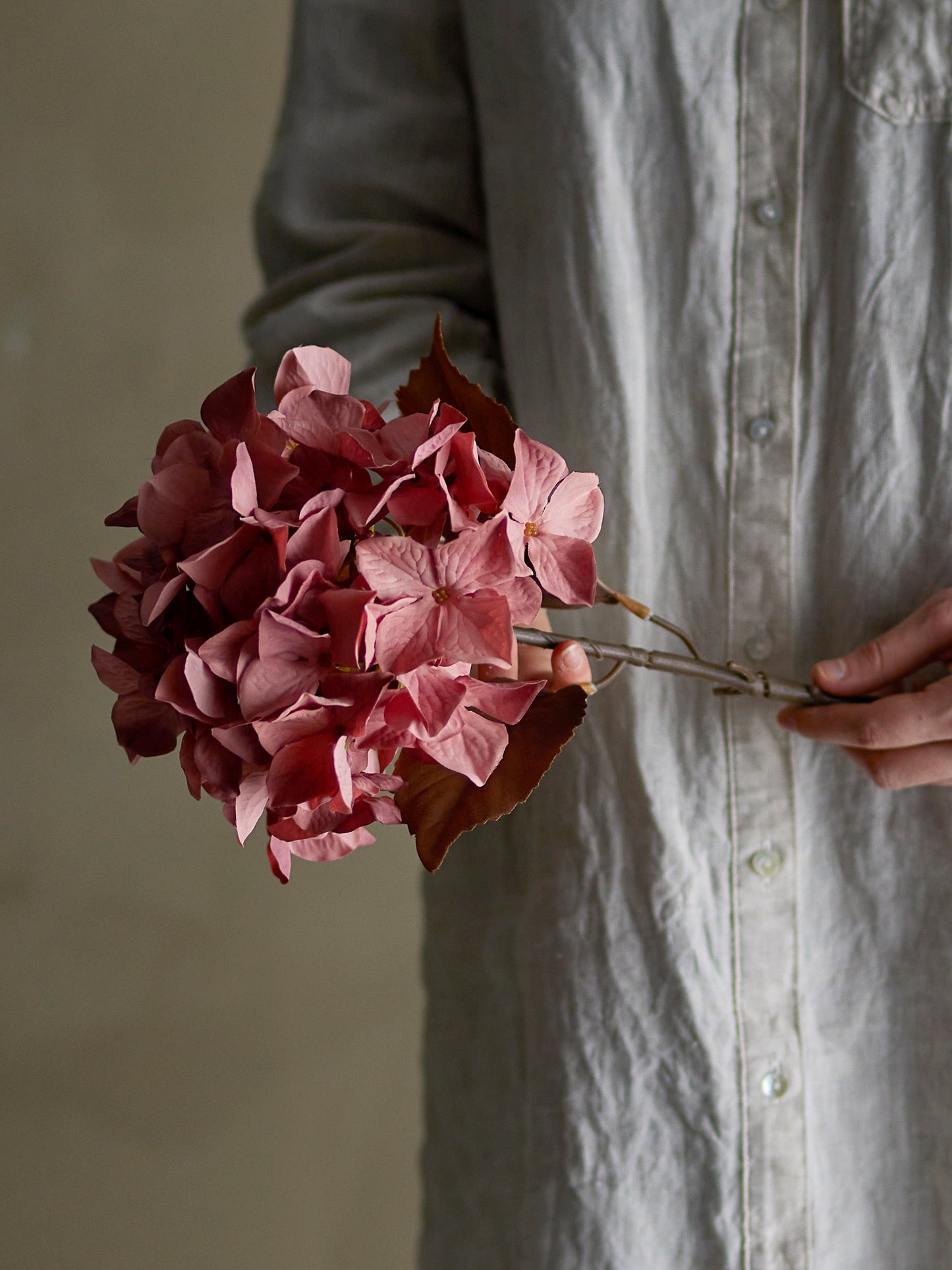HORTENSIA TIGE ROSE - D20xH65cm