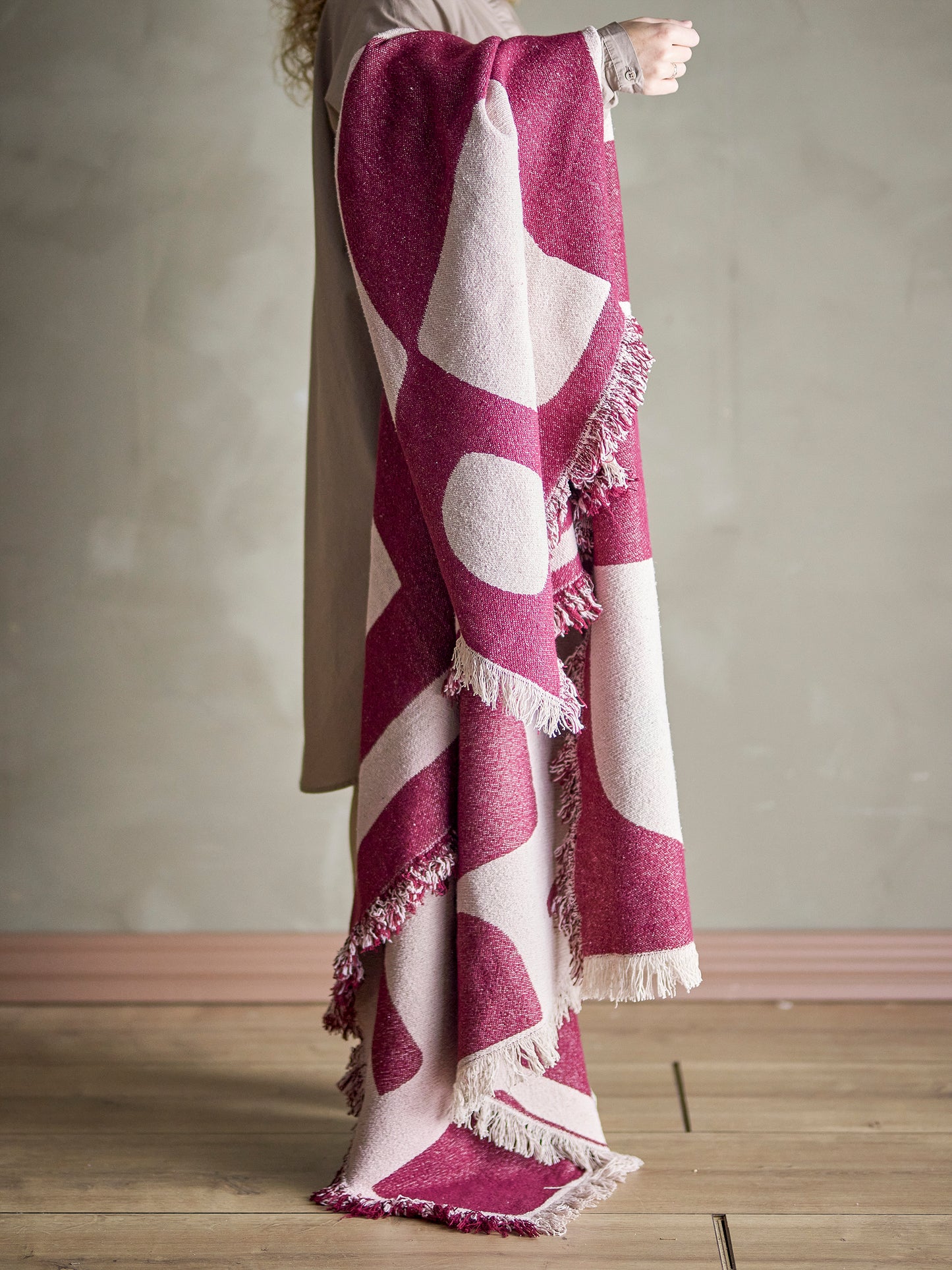 PLAID OLICA COTON RECYCLE - ROUGE
