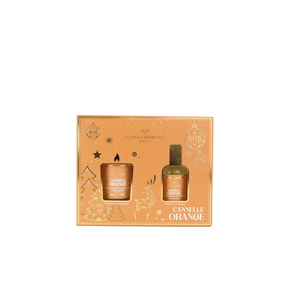 COFFRET BOUGIE + PARFUM D'INTERIEUR - ORANGE CANNELLE