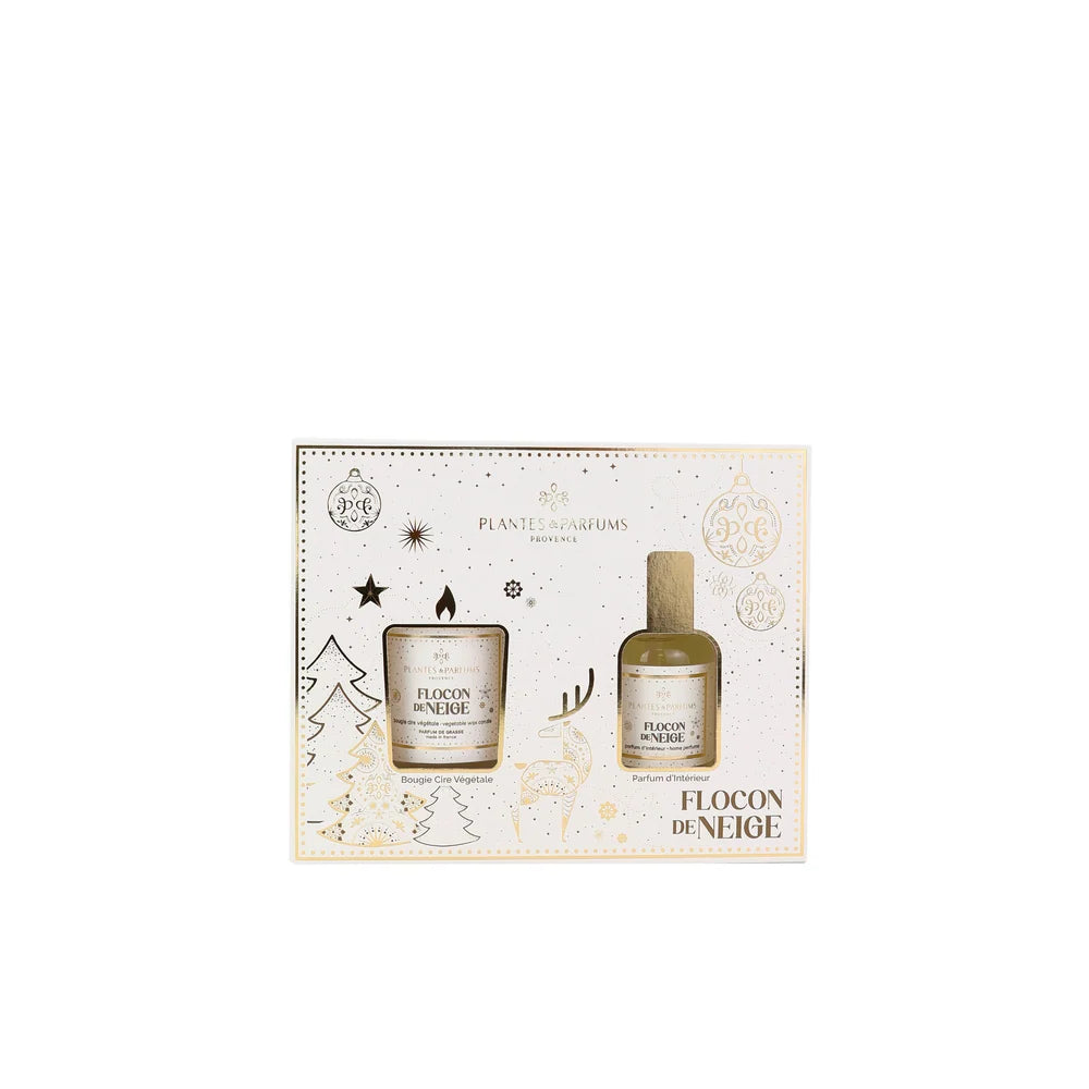 COFFRET BOUGIE + PARFUM D'INTERIEUR - FLOCON DE NEIGE