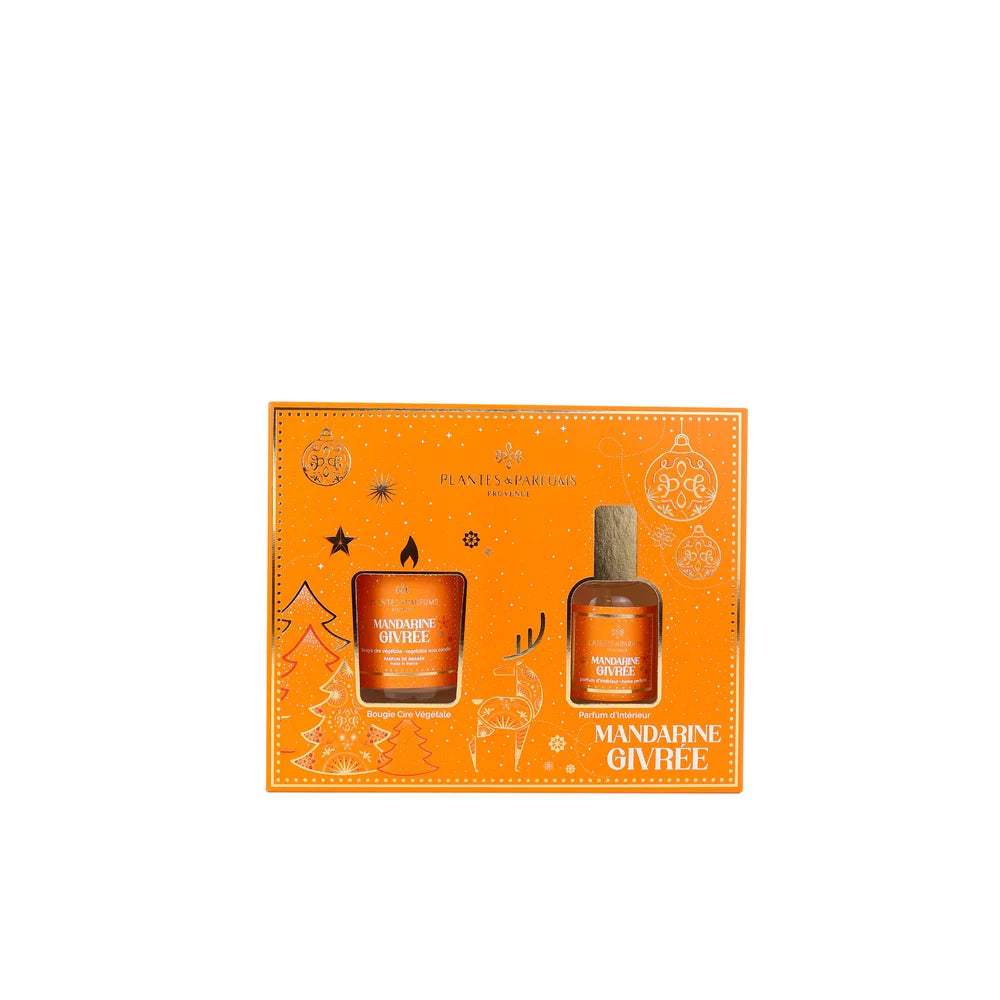 COFFRET BOUGIE + PARFUM D'INTERIEUR - MANDARINE GIVREE