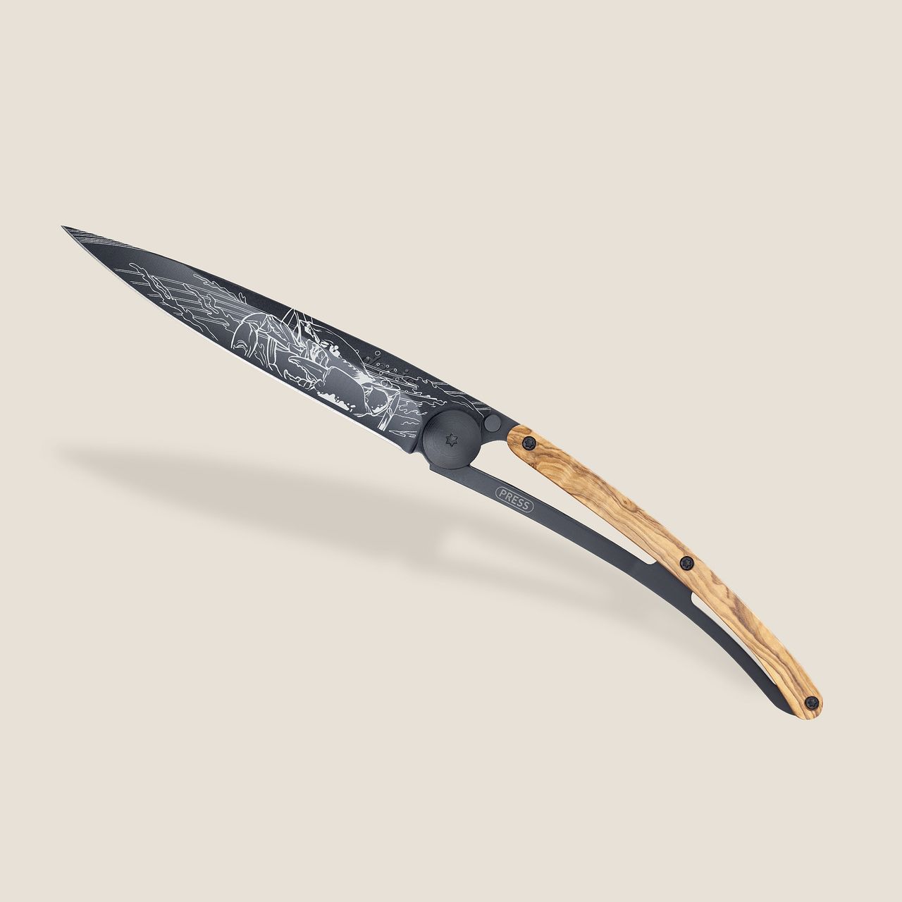 COUTEAU DE POCHE 37GR DEEJO OLIVIER - CANCER